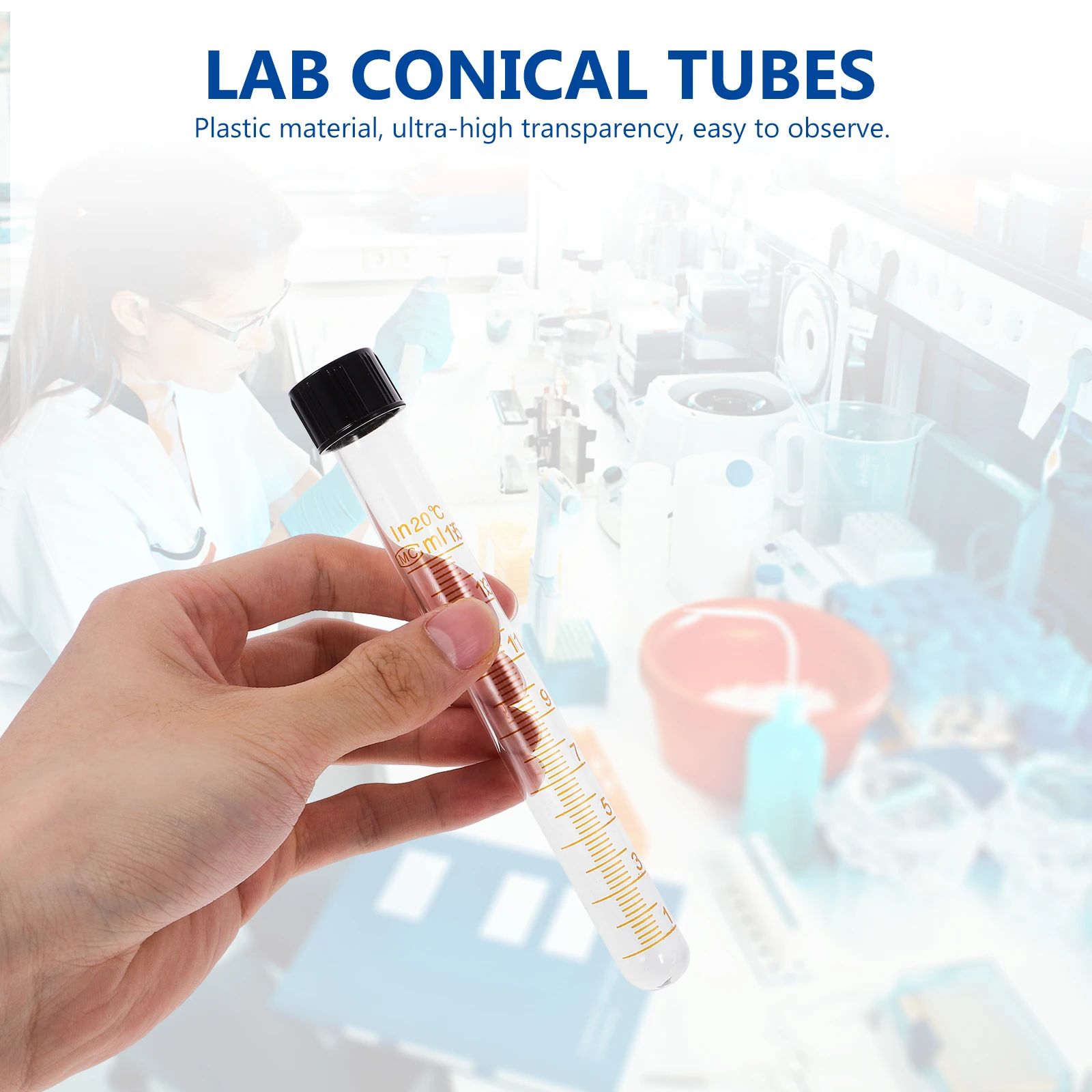 

4Pcs Glass Test Tubes Screw Cap Clear Marked Laboratory Experiments Storage Vials Corrosion Resistant High Stability