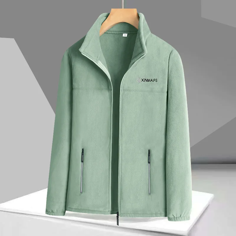 Women's Polar Fleece Zipper Cardigan Jacket Embroidered Letters Warm Double-sided Plush Sweatershirt Thick Warm Coats Sportshirt