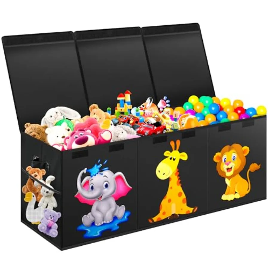

Extra Large Toy Box, Collapsible Toy Storage Organizer with Lids, Toybox for Boys Girls, 40"x14"x16" Toy Chest Storage Boxes fo