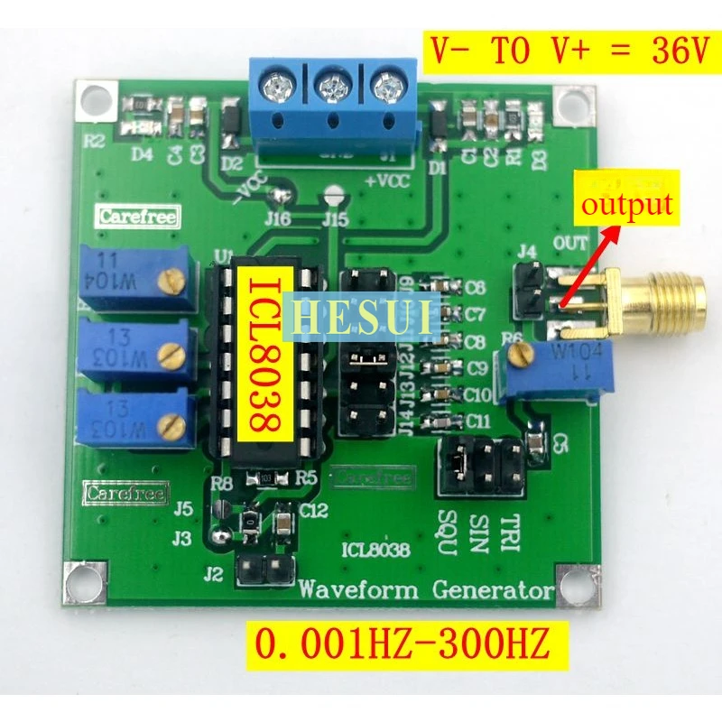 ICL8038 medium and low frequency signal source waveform signal generator module