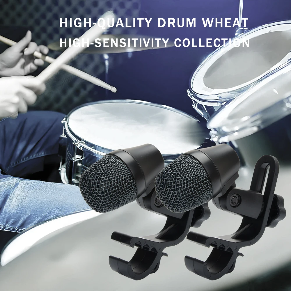 Small Military Drum Dynamic Microphone E904 Heart-Shaped Instrument Wired Drum Mic With Clip Arm Installation Recording Mic