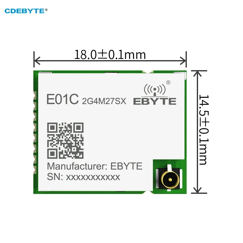 Si24R1 Ci24R1 RF Module 2.4GHz CDEBYTE E01C-2G4M27SX 500Mw 27dBm IPEX Antenna 4km Small Size SPI SMD High Power Module