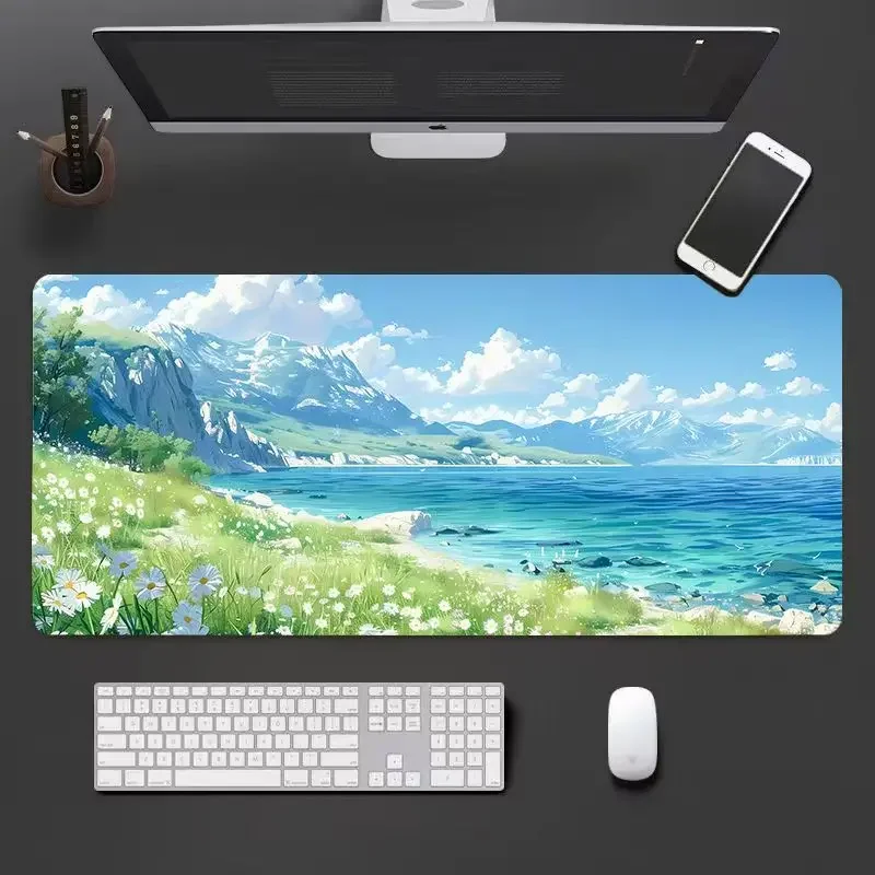 Novo Anime Paesaggio Giochi Mouse Pad giocatori di giochi giochi per computer infiniti Accessori per ufficio Tappetino da scrivania per computer tappetini grandi Grande