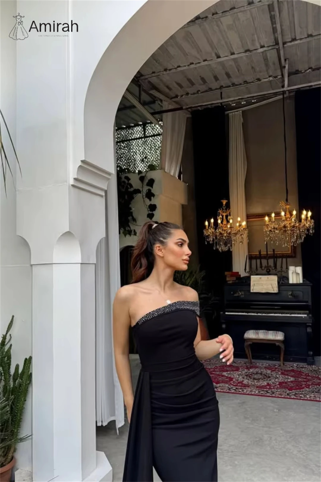 Amirah-vestido de noche hecho a medida para mujer, vestidos de noche lujosos para ocasiones especiales, vestidos largos de baile con cola de pez