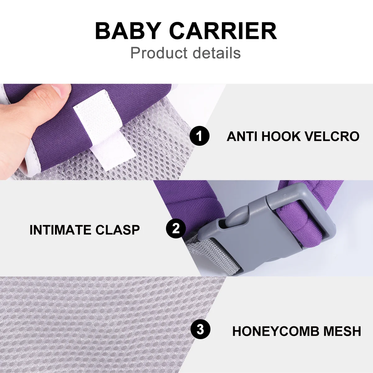 

Infant Carrier Children's Back Bag Useful Shoulder Strap Backpack for Carrying Baby Adjustable Sling
