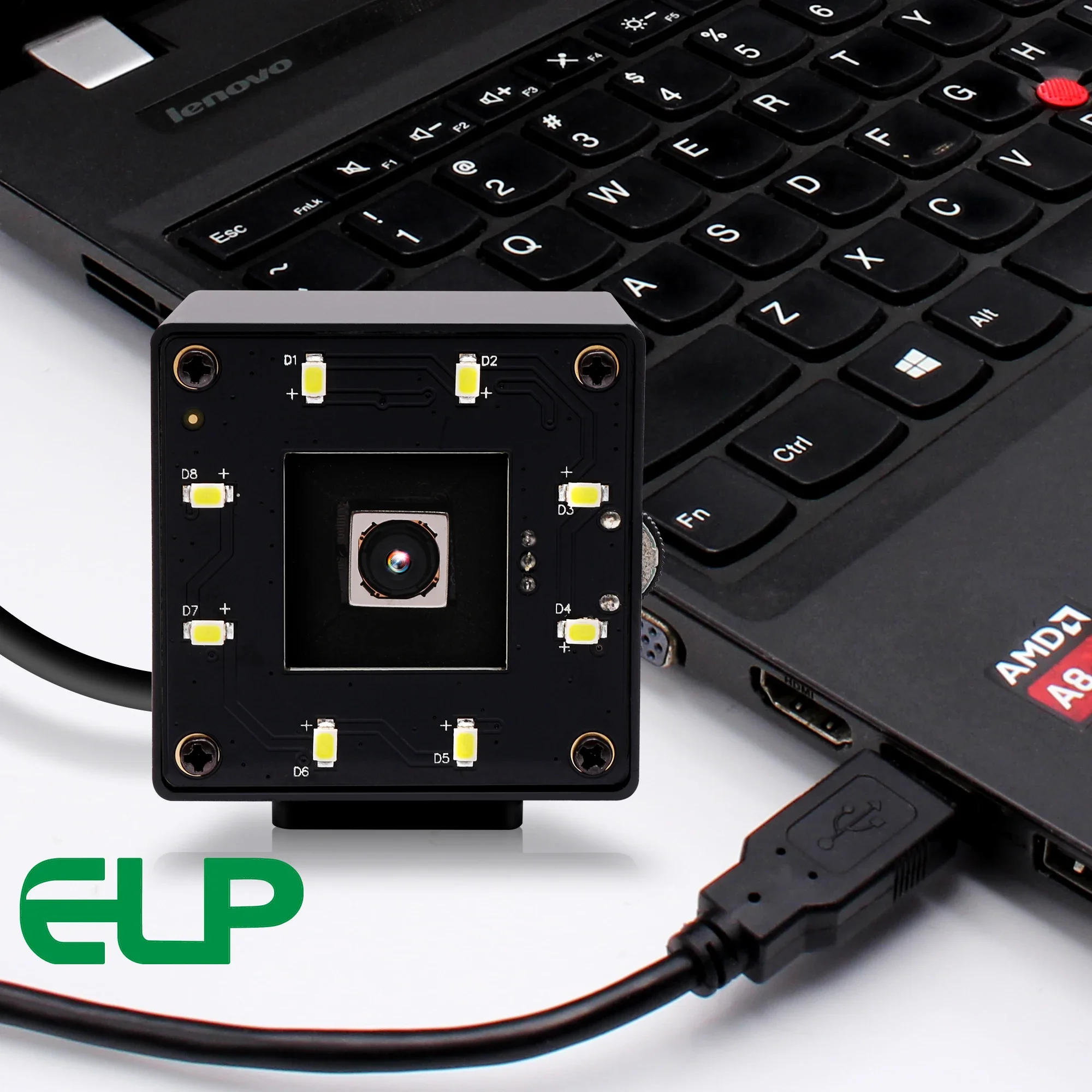 2026 ELP Autofocus USB Camera 16MP With White Leds Mini UVC USB2.0 Webcam with 68degree No Distortion Lens IMX298 Video PC Camer