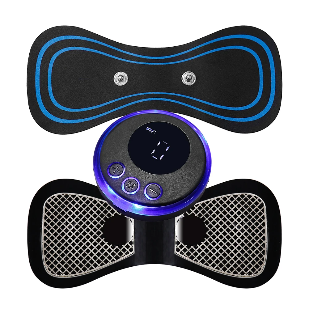 8 Modes LCD Display EMS Neck Electric Massager Patch Pulse Muscle Stimulator Pad Relieve Fatigue Cervical Massage Rechargeable