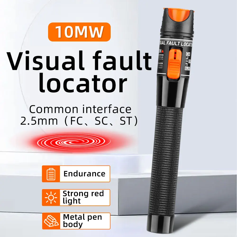 Fibra Óptica Cabo Tester, ponteiro laser vermelho, Visual Fault Locator, Novo Design, VFL, FC SC, ST Óptica, 50mW