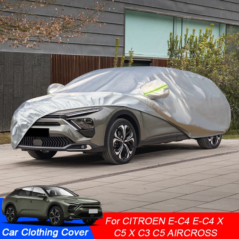 

Full Car Cover Rain Frost Snow Dust Waterproof Protect Cover Auto Accessory For CITROEN C3 C5 Aircross C5X E-C4X E-C4 2022-2025