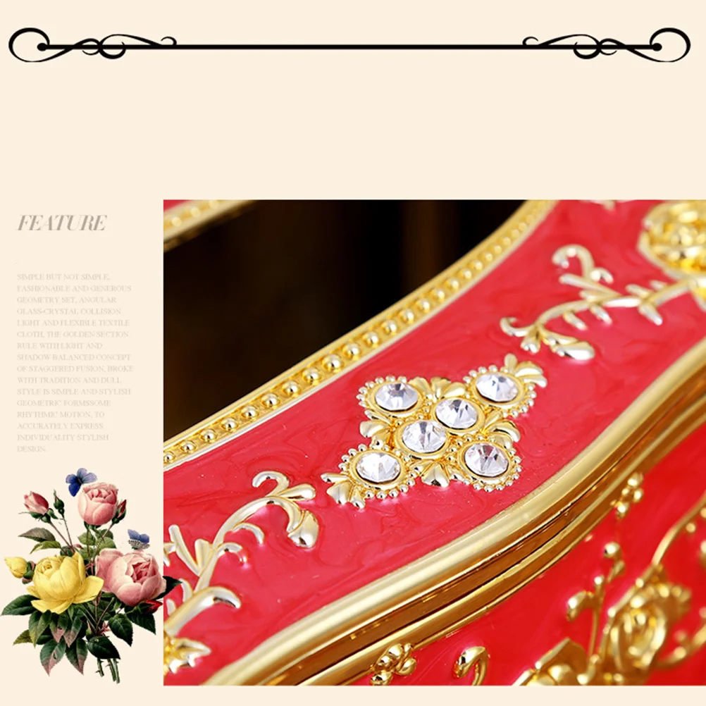 

Luxury Retro Acrylic Tissue Box Red Elegant Chic Napkin Holder Desktop Paper Storage Waterproof Household for Bedroom Office Car