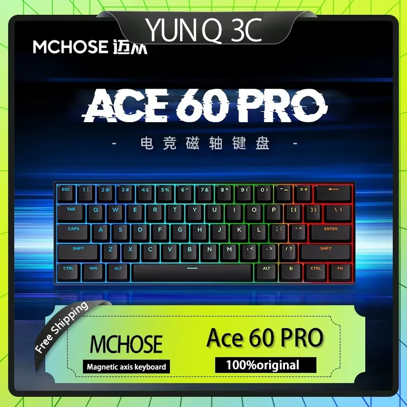 MCHOSE Ace 60 Pro Magnetic Axis Mechanical Keyboard RT0.01 Ultra Low Latency Web Driven Gaming and Esports Customized Keyboard