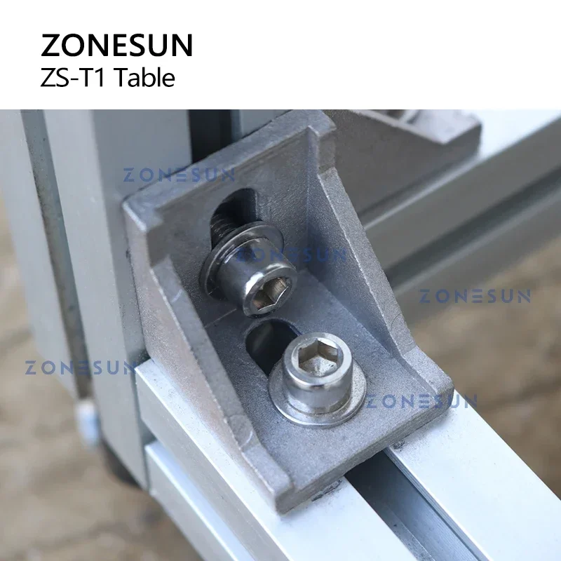ZONESUN Movable Table for Tabletop Filling Labeling Machines Universal Wheel 70*70cm A3 Steel Aluminum Alloy ZS-T1