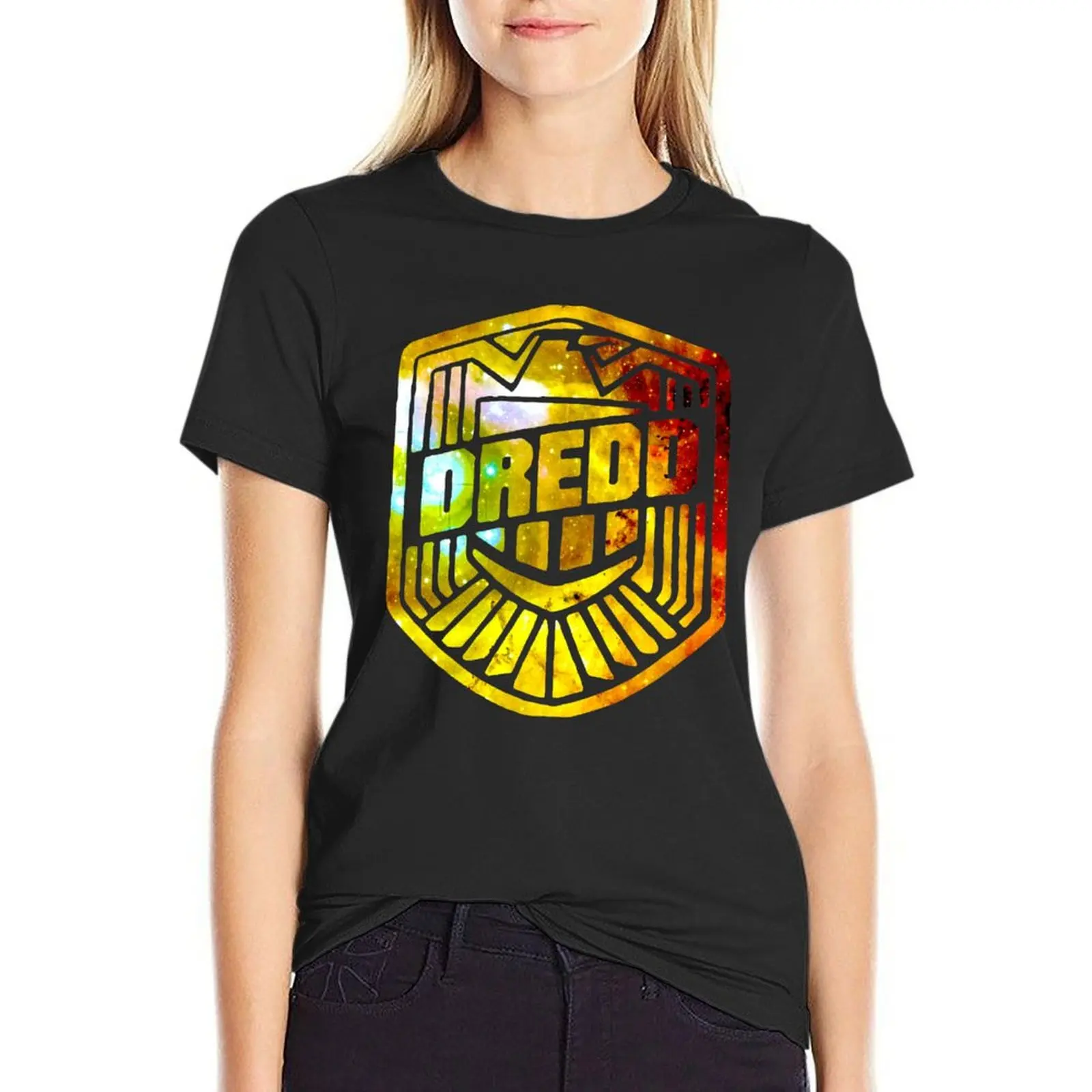 Judge Dredd Galaxy Silhouette Logo T-Shirt heavyweights cute tops spring clothes Women 2024