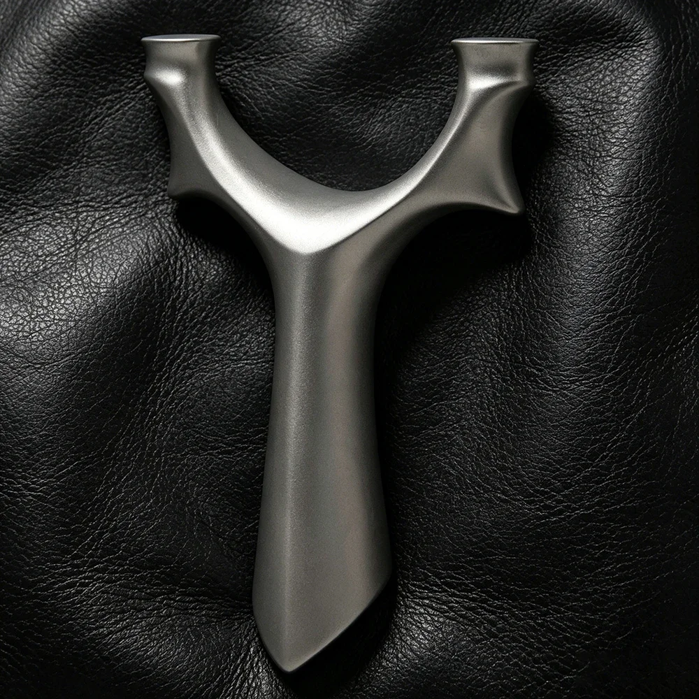 All-metal Stainless Steel High-quality Silver Metal Slingshot Target Practice Equipment Outdoor Hunting Shooting