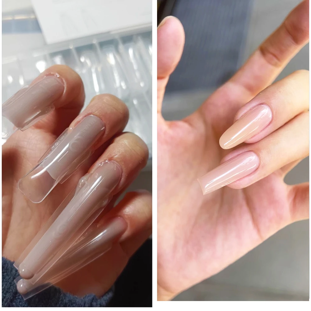  Sandwich per unghie trapezoidale lungo Forme doppie per unghie Forme per estensioni delle unghie 180 pezzi Forma superiore Forma inferiore per stampi per estensioni delle unghie veloci