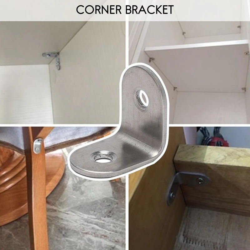 40PCS L Bracket Corner With 80PCS Screws, Corner Bracket, Angle Bracket Fastener For Wood Furniture Bedframe Cabinet