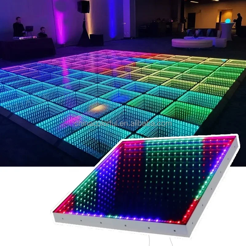 Colorful Mirror 3D Wedding Light Wireless LED Dance Floor For Stage Bar DJ Disco