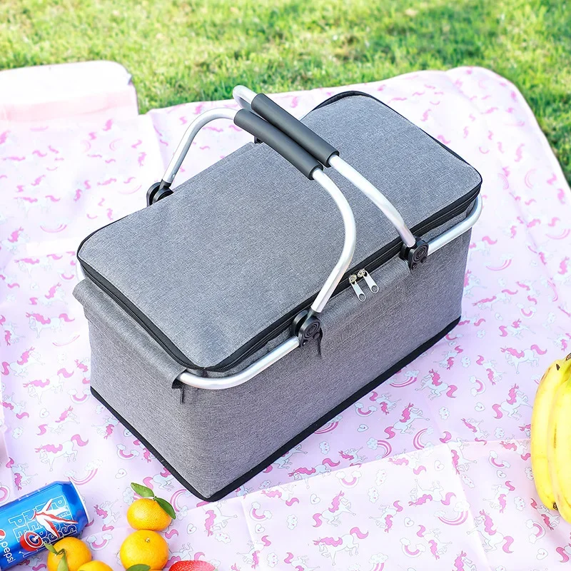 2023 New Insulated Cooler Bag Picnic Basket, Leakproof Collapsible Cooler, Grocery Bag