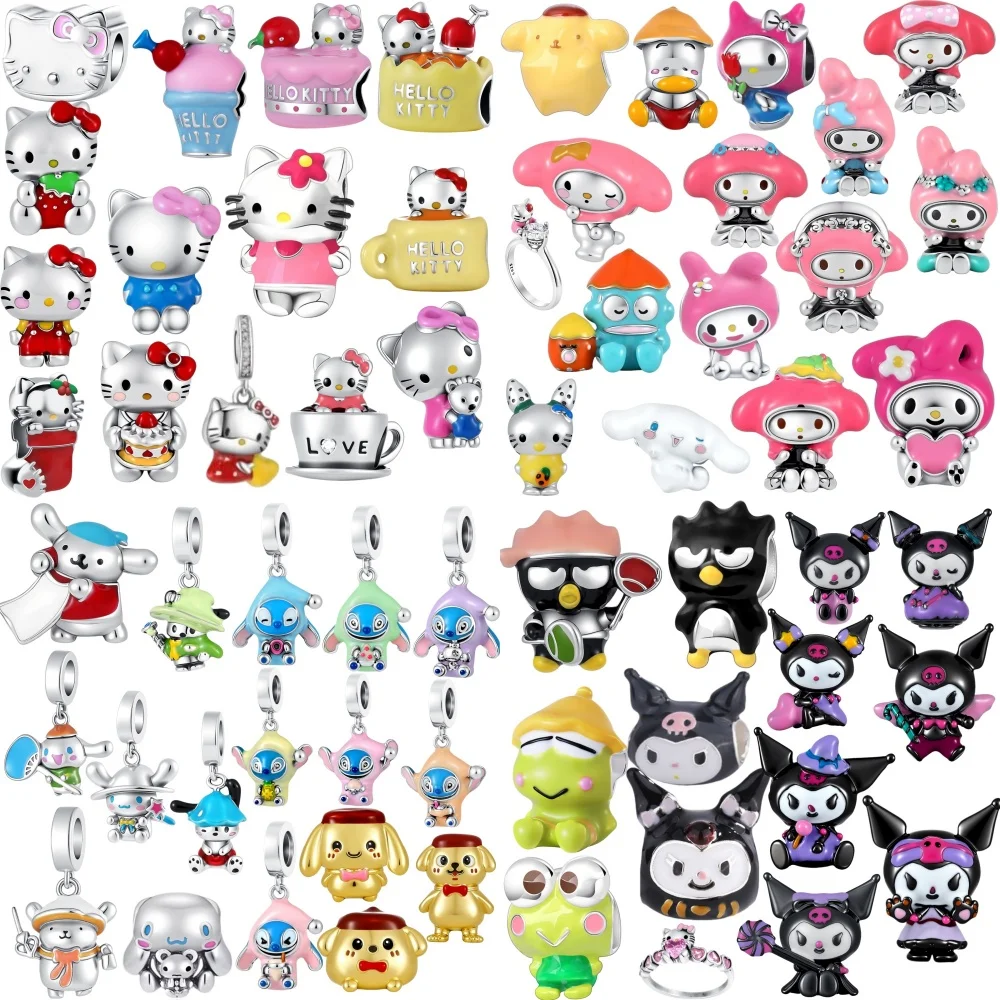 925 Silver,Cartoon Cute Characters,Cats,Frogs,Cup Beads Pendant Fit Original Bracelet DIY Accessories Exquisite Jewelry 
