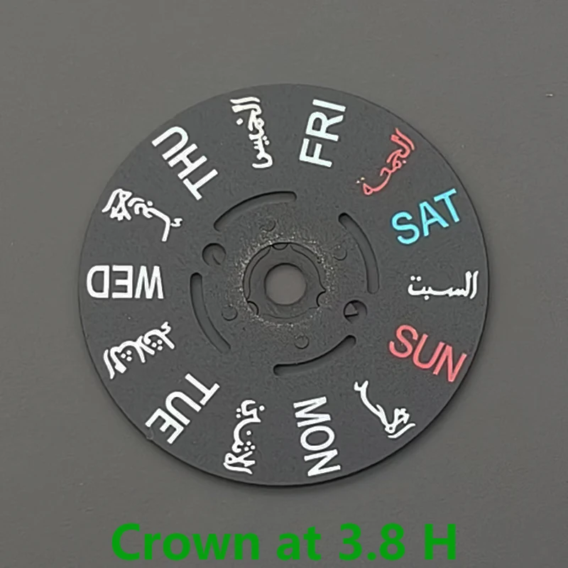 

NH35 NH36 Movement Dial Fits SKX007 6105 Tuna Watch Movement Week Wheel Crown at 3.0/3.8/4.1H Watch Repair Week Wheel Parts