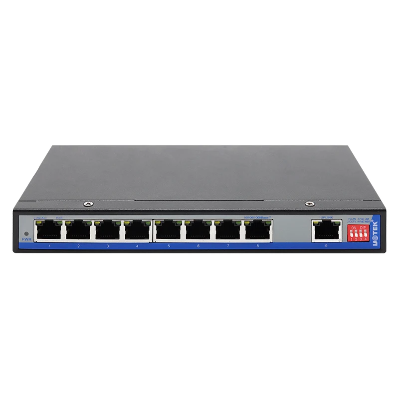 UOTEK 9 Ports Full Gigabit Unmanaged POE Ethernet Switch with Full Load POE Output MAX 120W Support VLAN UT-CG1009P