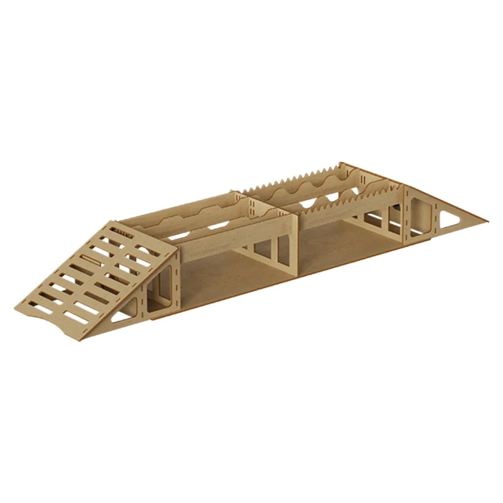 RC Wooden Bridge Simulation Obstacle Steep Slope Simulated Arch Bridge Obstacle for TRX4M SCX24 FCX24 1/18 1/24 RC Crawler Car