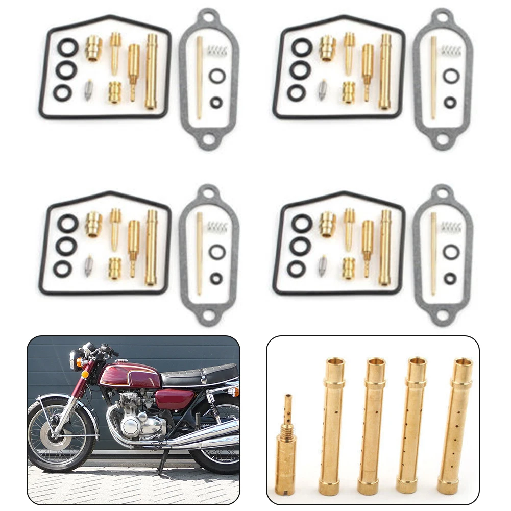 4 Kit Accessories Carburetor RepairKit Spare Sets 4 Sets Carb Rebuild Direct Replacement For Honda CB350F Deluxe