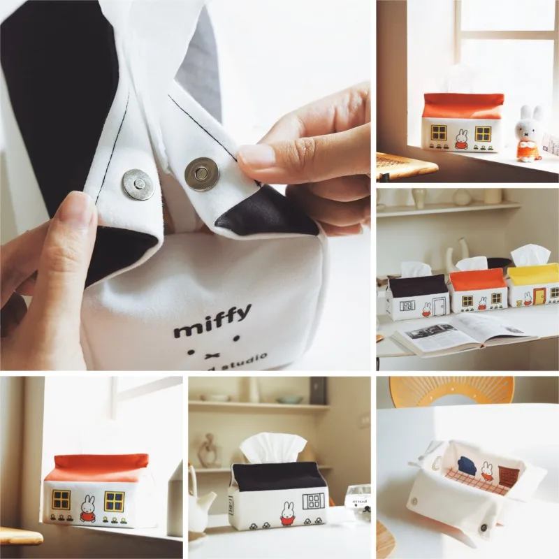 

Горячая мультяшная серия Miffy, коробка для салфеток, креативность, изысканная коробка для салфеток в форме дома, спальня, гостиная, товары для дома