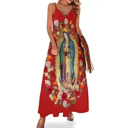 Our Lady of Guadalupe Mexican Virgin Mary Mexico Catholic Saint Sleeveless Dress evening dress woman dress summer