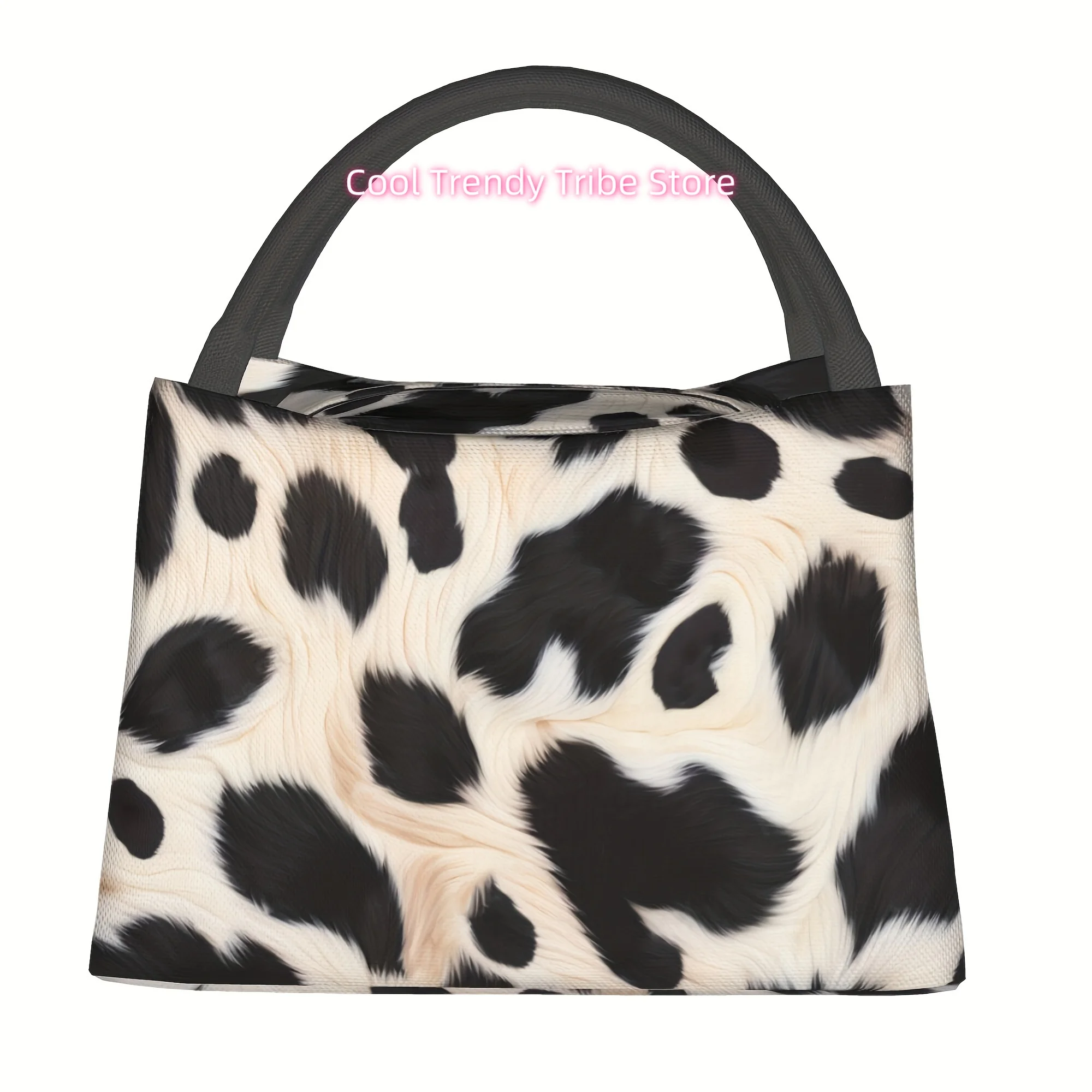 1pc Milk Cow Hair Reusable Fridge Bag, Insulated Bag, Insulated Lunch Bag,   for Camping, Picnics, Beach, Suitable for T