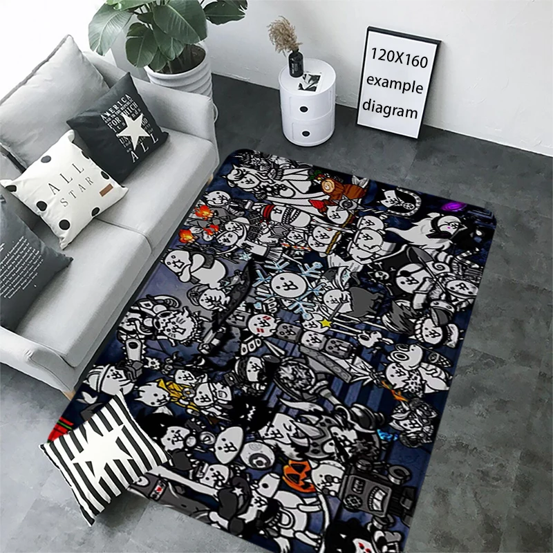 Kitchen Fluffy Carpet Battle Cats Living Room Rugs Foot Carpets Entrance Doormat Kawaii Rug Floor Mats Non-slip Mat Home Decor