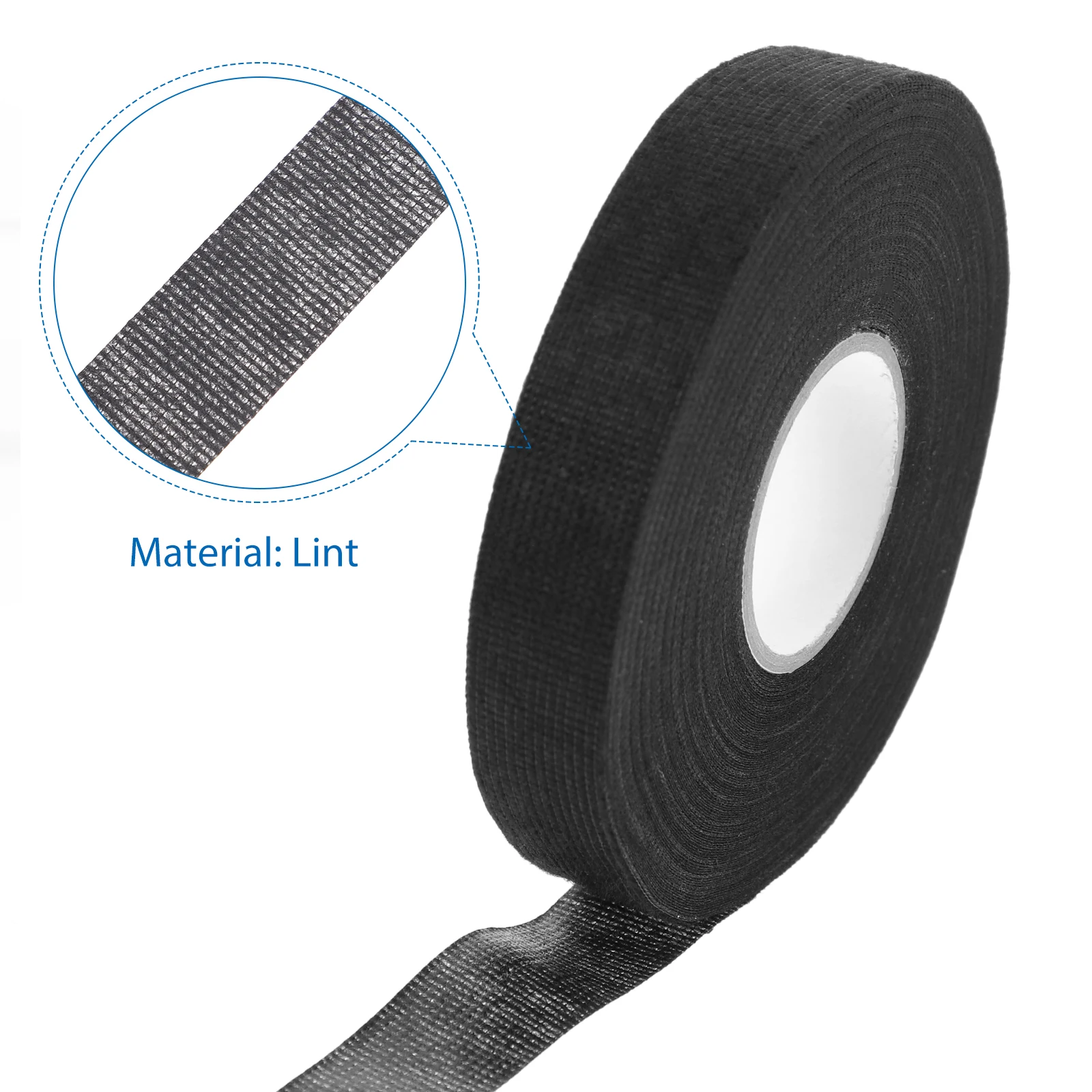 

3 Rolls 19mmx25m Self Adhesive Black Cloth Tape for Automotive Electrical Home Wiring Wire Harness Wrapping Sound Damping Heavy