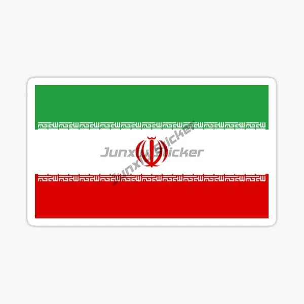 

IRAN Horizontal National Flag Retro Color Creative Waterproof PVC Sticker Assecories Car Bumper Decal