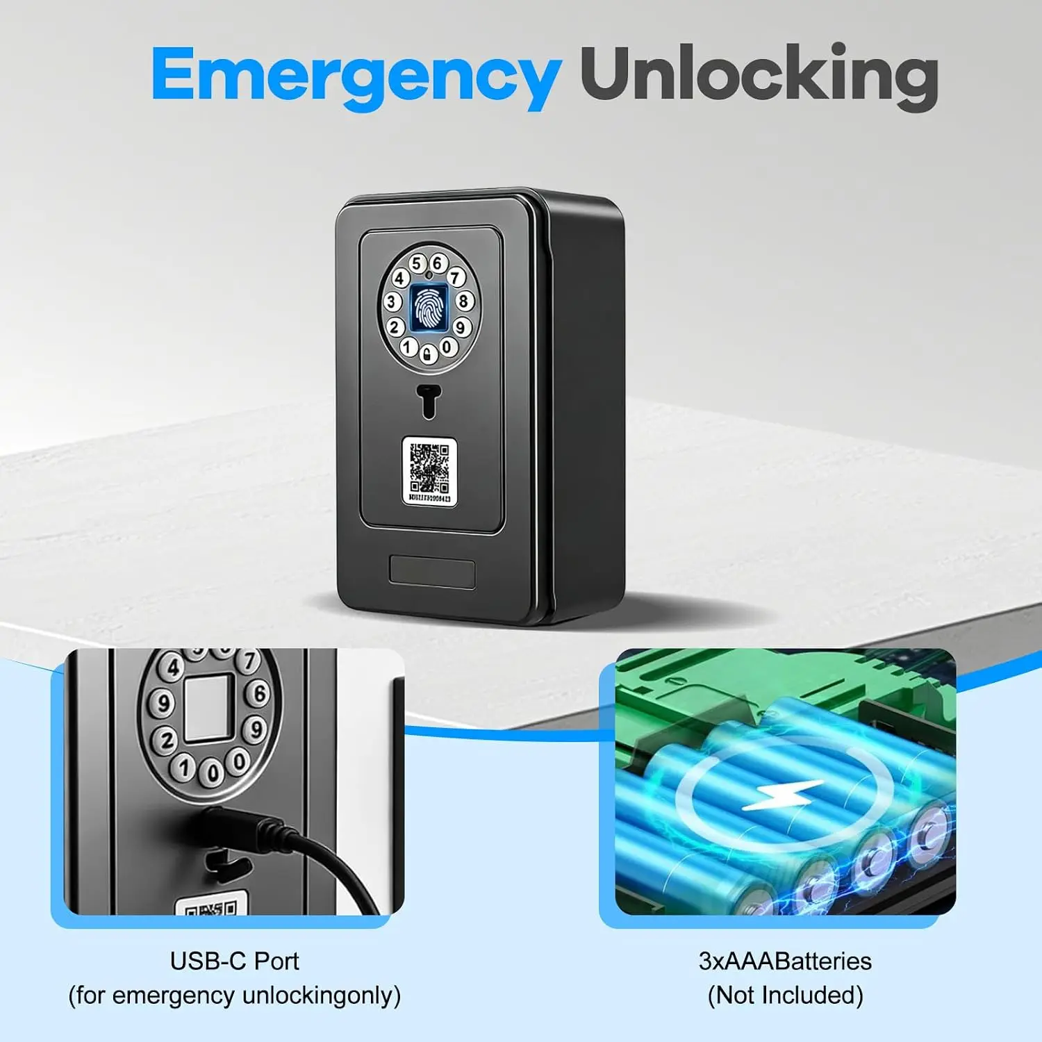 Smart Fingerprint Key Box Password Key Lock Box Rechargeable Safe Electronic Eight