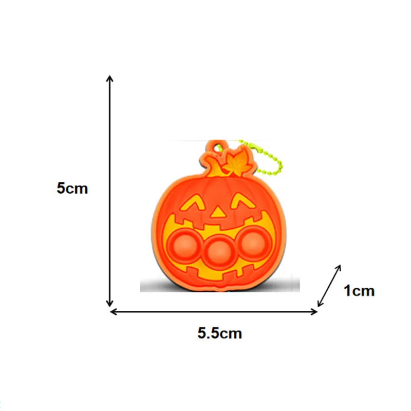 Halloween Pop Bubble Schlüsselanhänger Silikon-Anhänger Stressabbauendes Sensorisches Zubehör Feiertagsparty-Geschenke – Detail 1