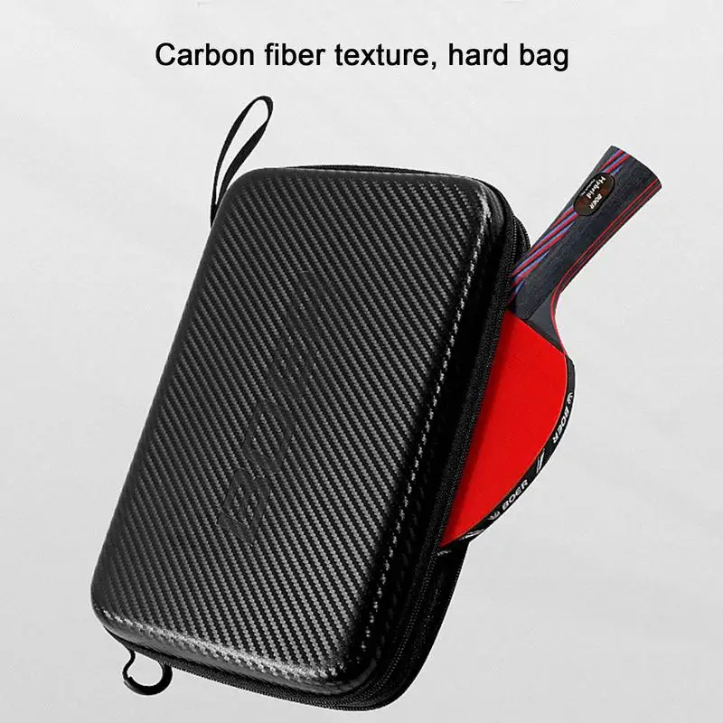 Table Tennis Bat Cover Hard Table Tennis Paddle Carry Bag Rectangular Table Tennis Racket Case Cover Ball Storage Bag Carry