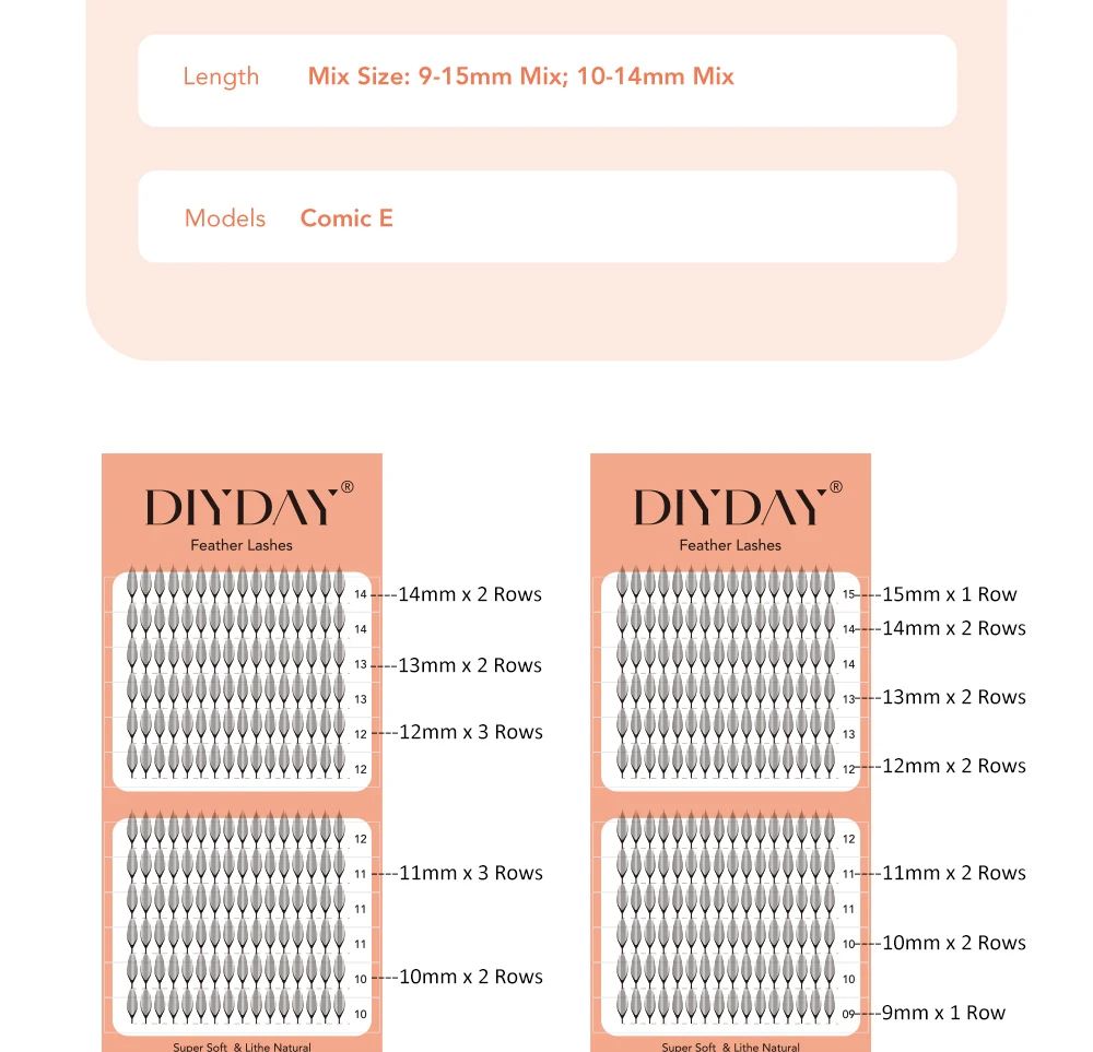 DIYDAY Narrow Comic False Mink Eyelash Extension