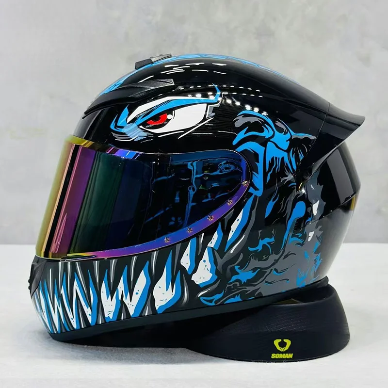 

Efficient Wind Noise Reduction Full Face Helmet with Comfort Inner Lining and Optimal Aerodynamic Shape Design Ideal for Riding