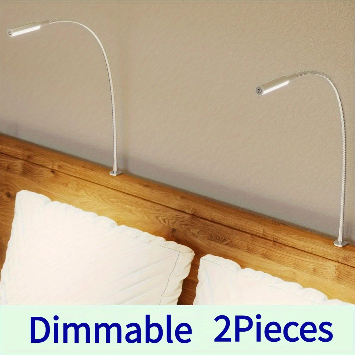 Touch Control LED Wall Reading Lamp Adjustable Bendable Gooseneck Headboard Spotlight For Bedroom Bed Reading Study Working Ligh