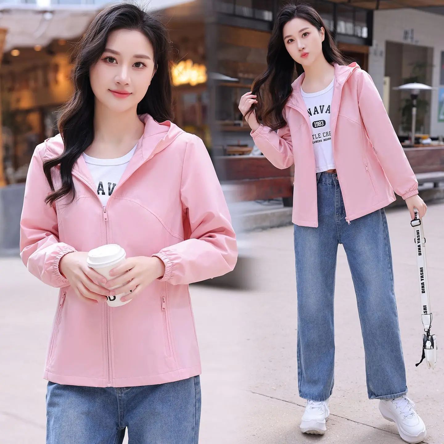 

Spring Autumn Sunscreens Coat Women Spring Summer New Sweatshirt Fashion Jacket Luxury Outerwear Hooded Overwear Ladies Tops