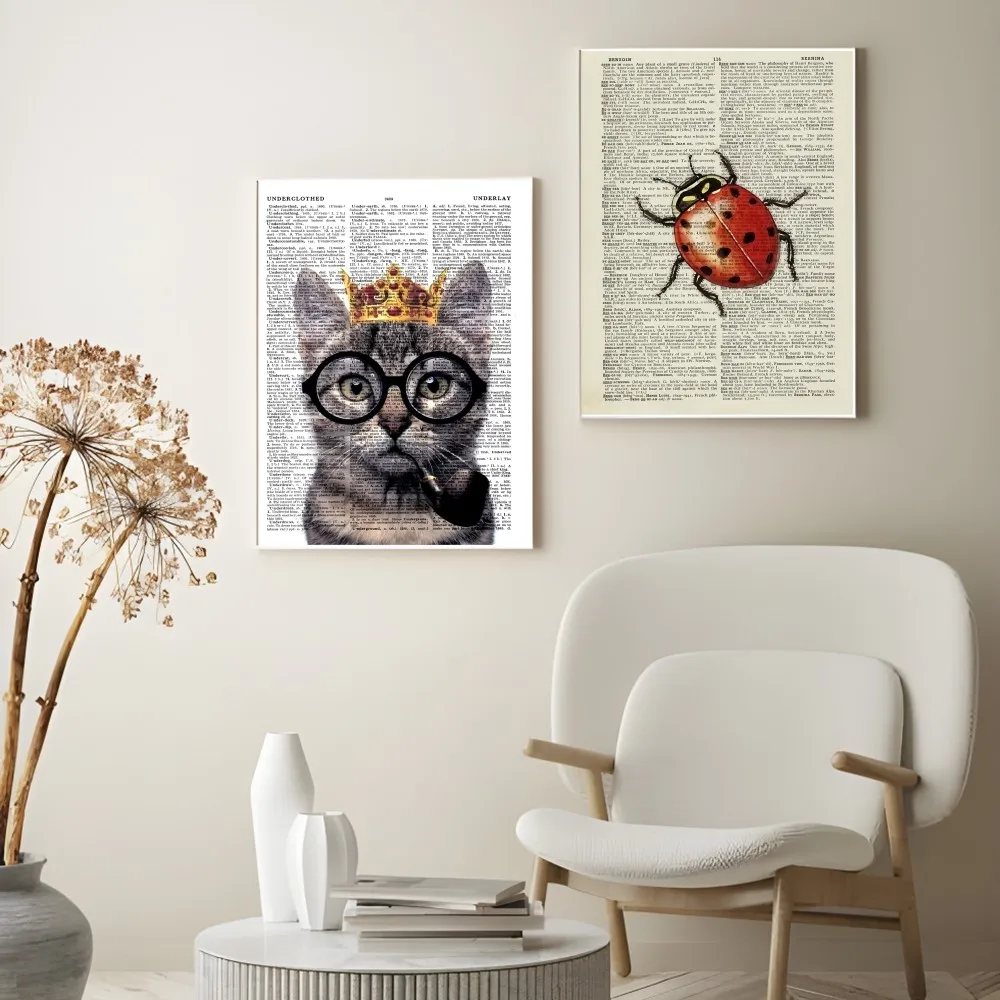 Art Animals Cat Ladybug Turtle Octopus Butterfly Wolf Poster Prints Perfect Design Nordic Modern living room Home Decor Gift