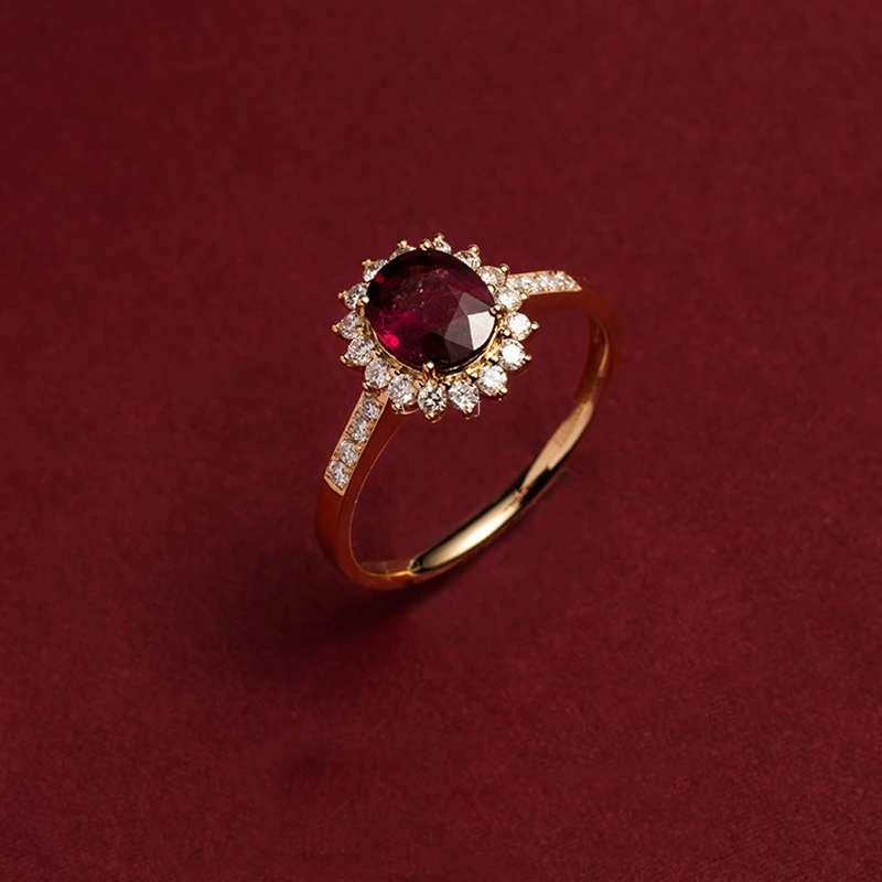 Metiseko-女性のための925スターリングシルバーリングリング,リング,18カラット,シルバーメッキ,ゴールド,フリル,ガーネット,レトロ,エレガント,クイーン,婚約
