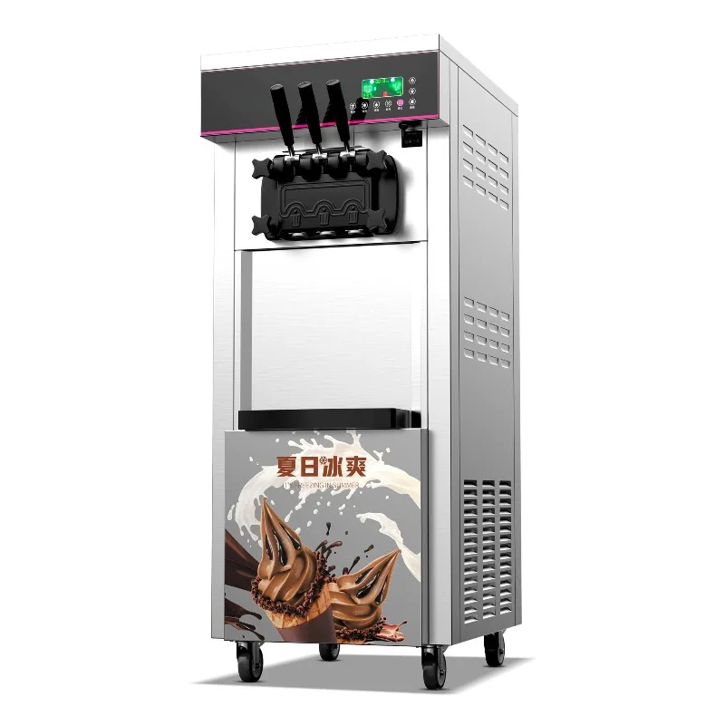 Ice cream machine, vertical commercial ice cream cone, stainless steel tabletop fully automatic soft ice cream machine