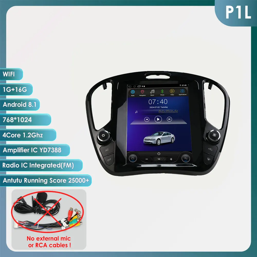 Hizpo 9.7" draadloze Carplay en Android Auto voor NISSAN Juke 2011 - 2018 en Infiniti ESQ 2014 - 2019 autoradio, autoradio GPS, 360 camera, 2din multimediaspeler