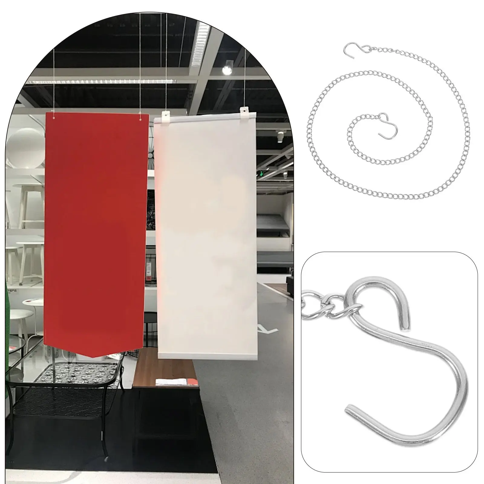 4Pcs Flag Hanging Chain Ornaments Chains With Hooks Flower  Posters Pictures Plant Garden Decorative Signs Planters Event Hanger