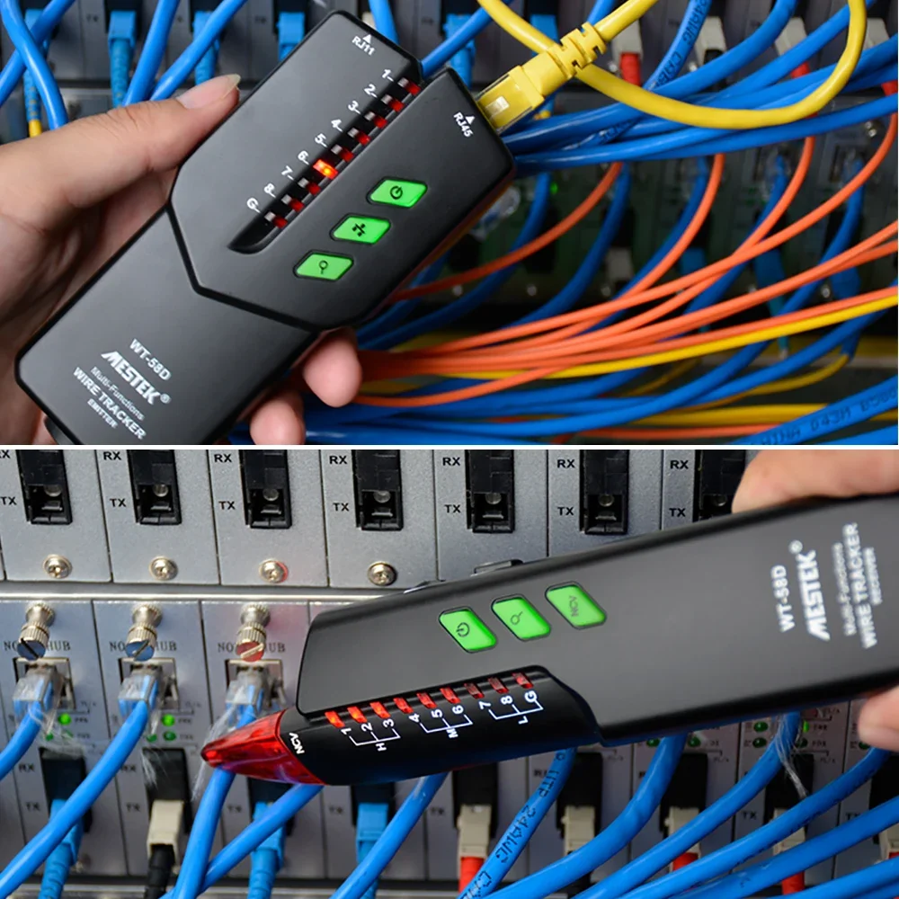 Многофункциональный тестер для сетевого кабеля WT58D Rj45 Rj 11, прибор для обнаружения электрических проводов и линий, трекер для тональной диагностики