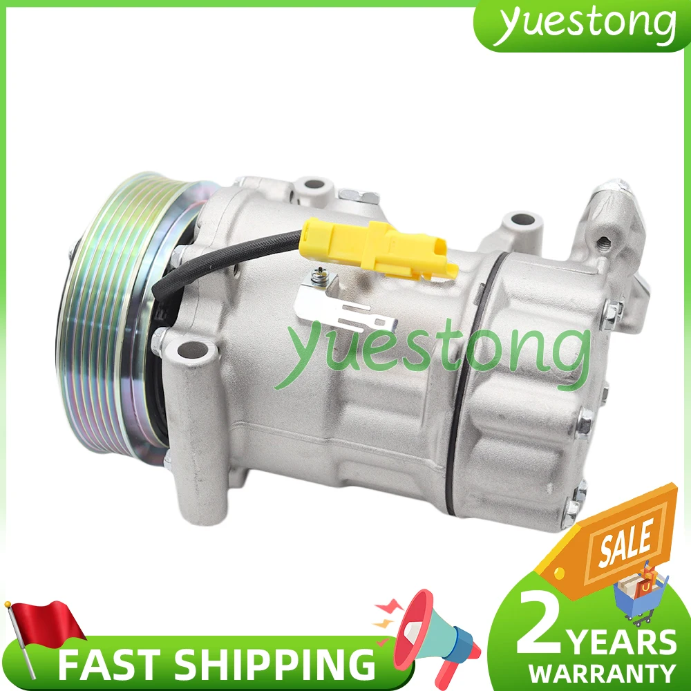 SD6V12 AC Compressor For Peugeot 206 307 CC 508 Citroen C2 C3 9655191580 9684480480 6453XJ 6453QG 6453QE 6453QH 1450 1908
