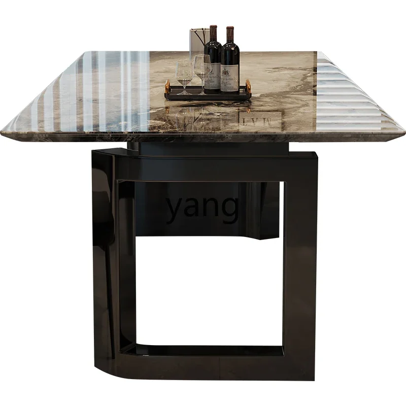 

XYY light luxury marble dining table modern simple rectangular family dining table and chairs