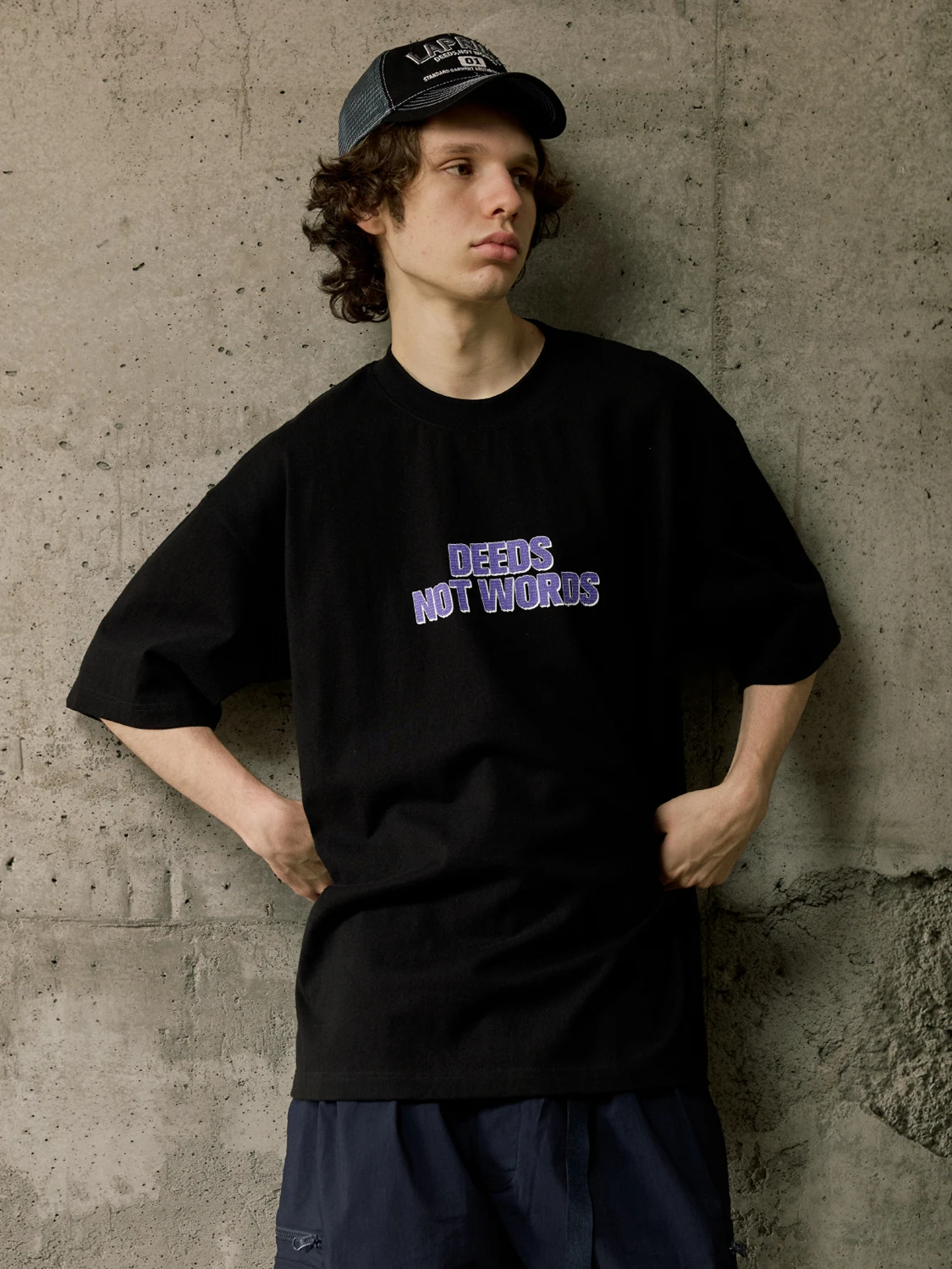 

LAPRIMA Crew Ne Printed Slogan 3D Relief T-irt Youth Faion Summer Cool Feeling ort Sve round Ne Loose Fit Tee