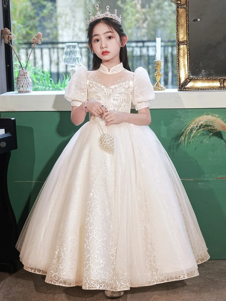 

Вечернее платье для девочек, платье принцессы, модное детское платье с цветочным узором для девочек на свадьбу, вечеринку по случаю дня рождения для маленьких девочек, выступление на фортепиано